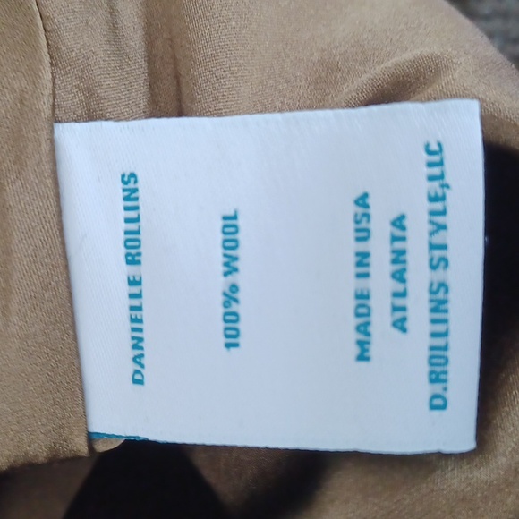 Danielle Rollins Deep Olive Green  Textured Wool Crop Top, 3/4 Sleeve  XS - Picture 7 of 11